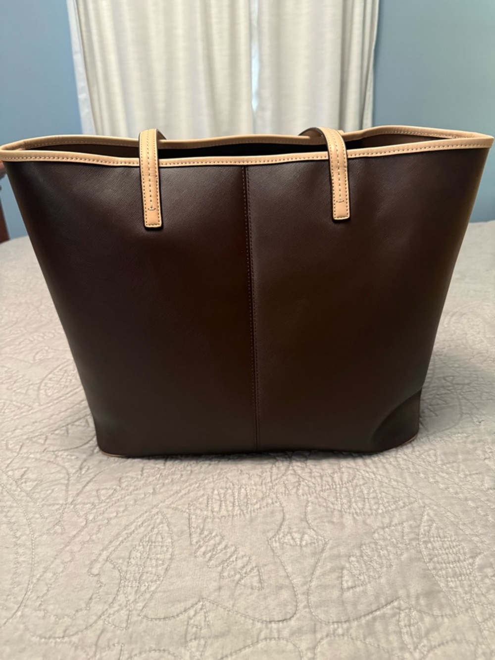 Like New Coach Dark Brown Tote with Tan Trim - Picture 10 of 13